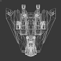 Advanced Aerospace Futuristic Spaceship Flying Over Scenic Mountain Water Terrain