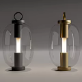 Modern Table Lamps With Transparent Glass Shades And Black Gold Metal Bases