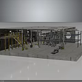 Futuristic Sci Fi Scene Featuring Metallic Scaffolding And Cybernetic Construction Platform