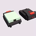 Black Electronic Devices With Red Buttons Light Green Panel And Charging Dock 3d model