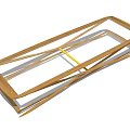 Modern Glass Coffee Table With Gold Metal Frame And Minimalist Design