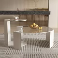 Modern Coffee Tables Interior With Glass Top White Frame Cup Wooden Bowl And Fruits