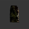 Unique Natural Rustic Stone Featuring Green Moss And Textured Organic Surface