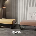 Modern sofa stool low stool combination 3d model