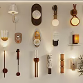 Various Modern Wall Lamps With Assorted Wooden Metal Designs For Home Interior Lighting