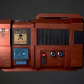 Red And Black HT-48 Equipment With Heat Sink Grille And Circular Component