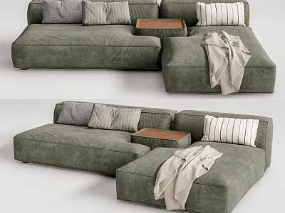 Modern corner sofa multiplayer sofa model