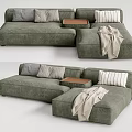Modern corner sofa multiplayer sofa 3d model