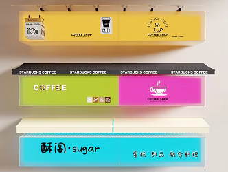 Modern Door Head Facade Acrylic Sign Coffee Shop Door Head Acrylic Light Box Luminous Characters 3d model