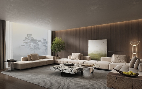 Modern Milotti Living Room 3d model