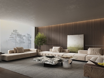 Modern Milotti Living Room 3d model