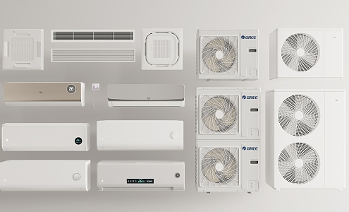 Modern air conditioning air conditioning host hang-up combination 3d model