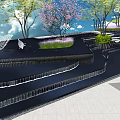 Garden Landscaping Design With Winding Water Channels Stone Stepping Paths And Lush Green Areas