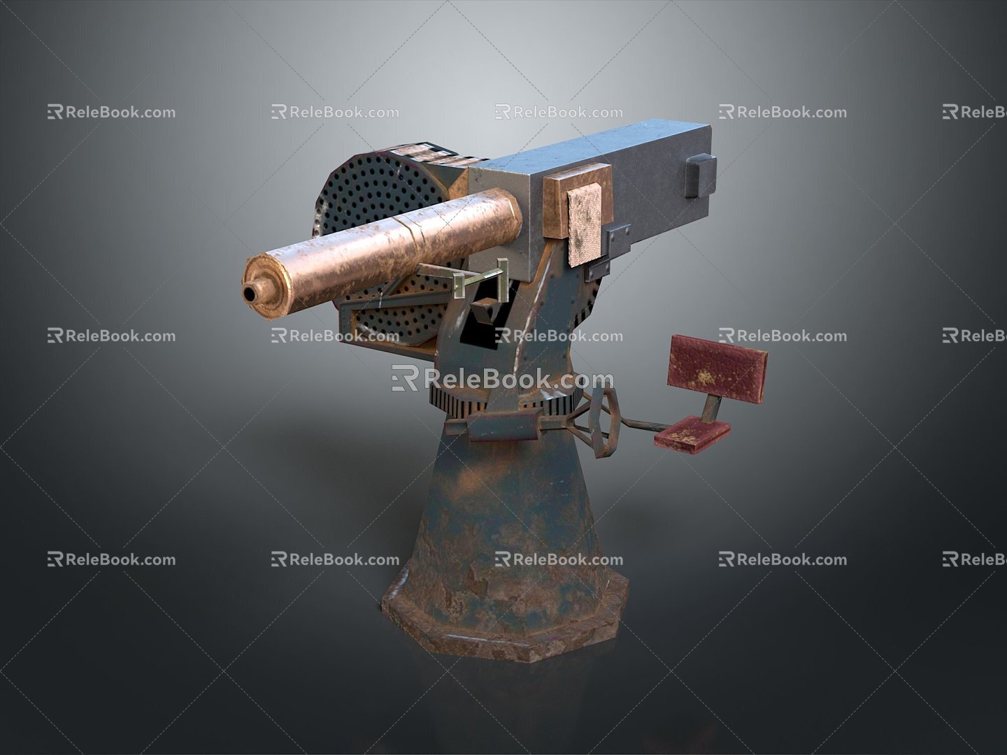 Browning Machine Gun Browning Browning Gatling White Machine Gun Machine Gun Bullet Military 3d model