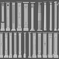 Various Decorative Roman Columns With Different Design Styles And Carved Details 3d model