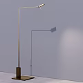 Modern Slim Floor Lamp With Adjustable Head And Square Metal Base 3d model