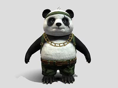 Panda Doll Panda Doll Cauchy Panda Cat Toy 3d model