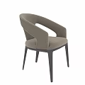 Elegant Modern Upholstered Chair With Light Gray Fabric And Black Wooden Legs