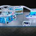 China Chamber Exhibition Booth With Curved Design And Large Display Screens In Hall