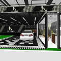 Modern 4S Store Showroom With Black And White Cars On