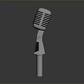 Vintage Retro Microphone With Metal Stand And Grille Head Classic Design For Home Use
