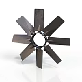 Black Metal Multi Blade Fan Component With Central Circular Hole