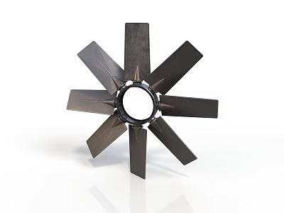 Black Metal Multi Blade Fan Component With Central Circular Hole 3d model