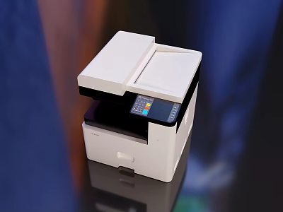 Multifunctional Office Electrical Appliance with Printing Scanning Copying Functions and White Modern Design 3d model