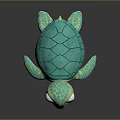Cute Green Turtle Stuffed Toy With Turquoise Shell And Big Eyes