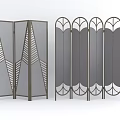 Modern Room Dividers With Geometric And Arched Metal Frame Patterns 3d model