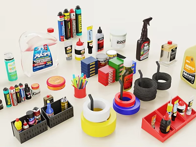Diverse Hardware Tools Collection With Storage Organizers And Essential Equipment For Home Use 3d model