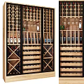 Commercial Wine Cabinet With Wooden Shelves Glass Doors And Wine Bottle Display Storage