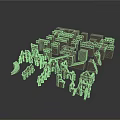 Ancient Architecture Models In Gray Stone With Castle Walls Towers And Arches