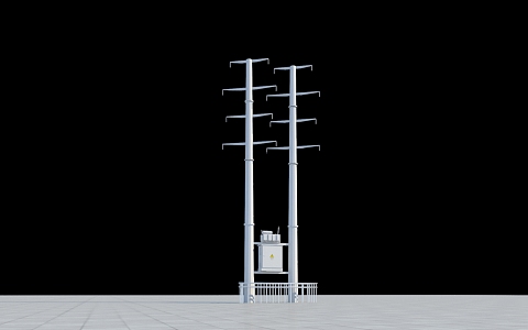 pole transformer 3d model