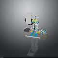 Educational Mechanical Arm Device With Blue Structure Motor And Circuit Board Parts