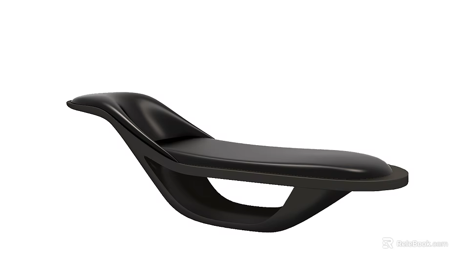 Modern Black Leather Lounge Chair with Sleek Curved Lines and Minimalist Design 3d model 