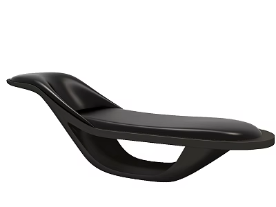 Modern Black Leather Lounge Chair with Sleek Curved Lines and Minimalist Design 3d model