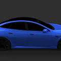 Blue Modern Sedan Exterior With Sleek Design Black Wheels And Aerodynamic Shape