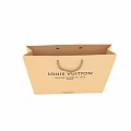 Louis Vuitton Brown Paper Shopping Bag With Leather Handle And Paris Logo