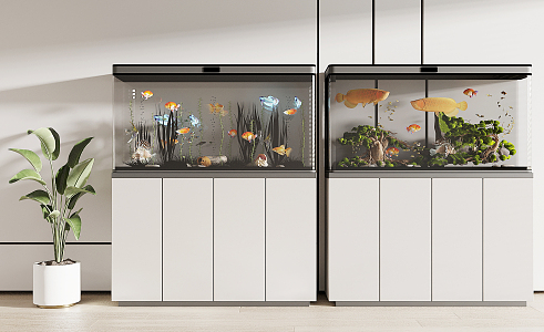 Modern fish tank 3d model