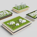 Commercial Equipment For Architectural Scale Models With City Design And Green Spaces