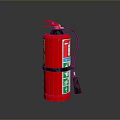 Red Portable Fire Extinguisher Safety Device With Pressure Gauge And Handle