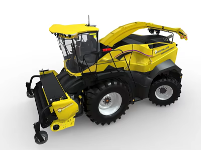 Modern Yellow And Black Agricultural Harvester With Large Wheels For Efficient Farm Harvesting 3d model