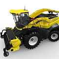 Modern Yellow And Black Agricultural Harvester With Large Wheels For Efficient Farm Harvesting