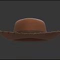 Brown Cowboy Hat With Stitched Brim On Black Background 3d model