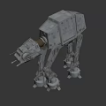 AT-AT Walker Military Armored Battle Weapon With Four Legged Mechanical Structure 3d model