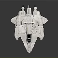White Spacecraft Model With Detailed Design Multiple Engines And Cockpit For Space Exploration