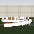 Modern School Building With White Panel Facade Open Structure And Green Lawn Area