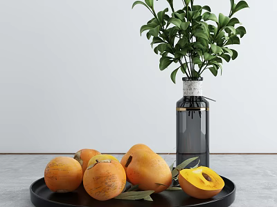 Modern fruit plate fruit plate flower arrangement 3d model