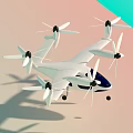 White Multirotor Drone With Streamlined Design And Multiple Rotors For Aerial Use